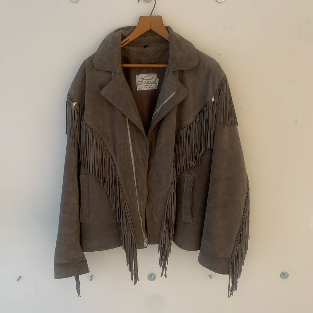 VINTAGE LARIAT Fringed Suede jacket- Large